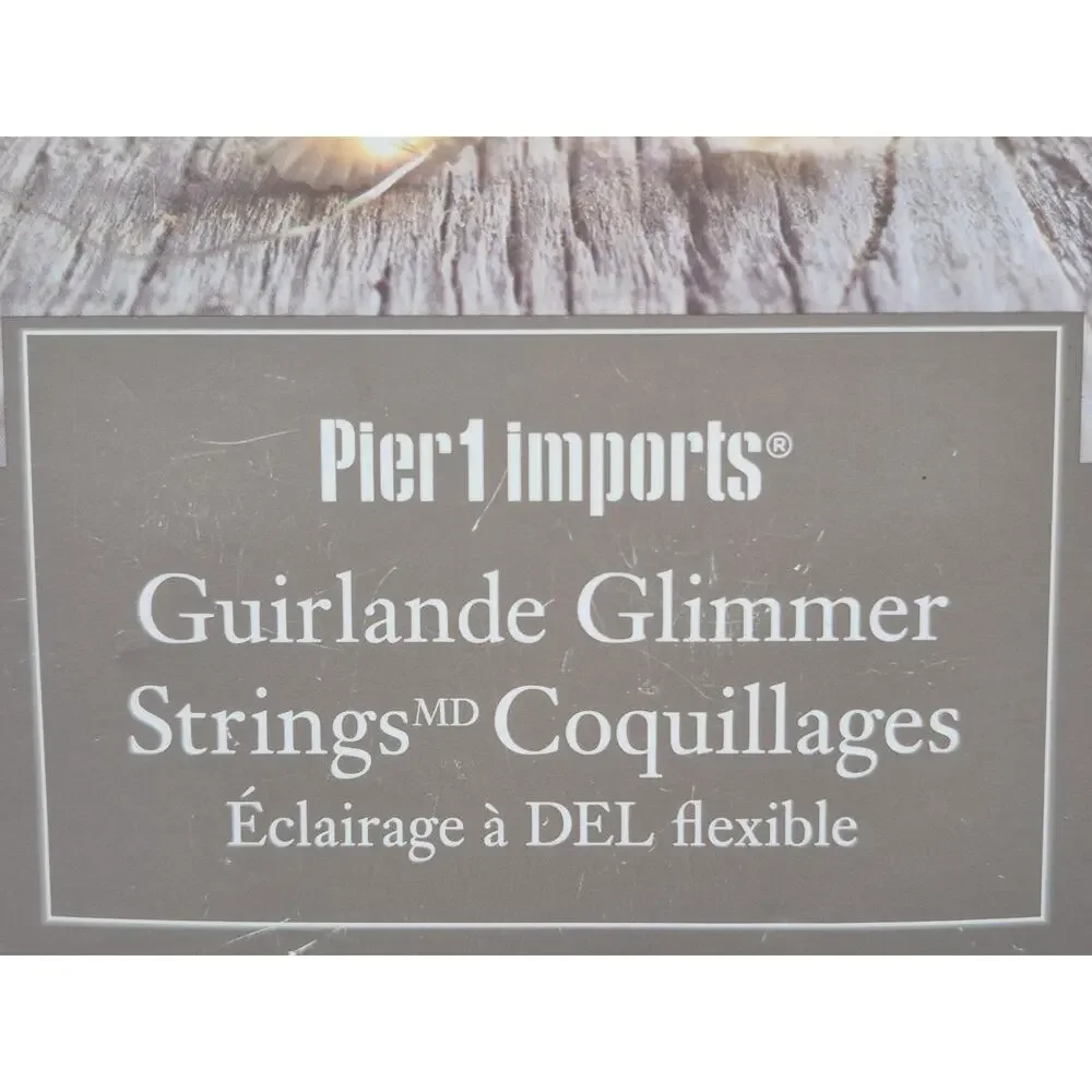 Pier 1 Seashell Glimmer Strings 40 Flexible LED Lights 10' Long NEW